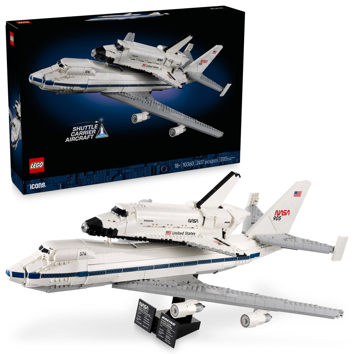 LEGO Icons Shuttle Carrier Aircraft Building Set for Adults - Spaceship & Airplane Model Kit for Adults, Ages 18+ - Air & Space Decor - Gift for Father's Day - 10360