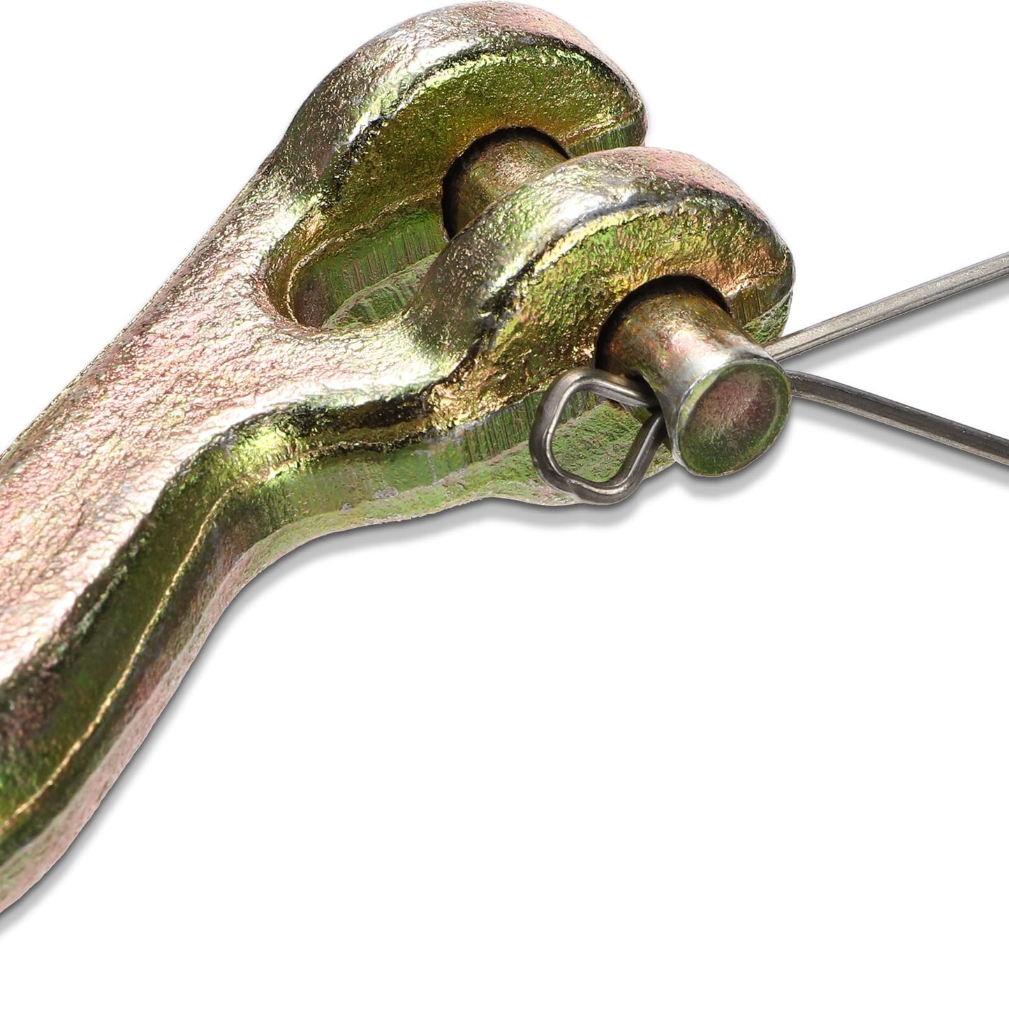 Lawei 10 Pack 1/4 Inch Clevis Grab Hook, G70 Forged Steel Transport Chain Hook, Heavy Duty Safety Chain Hook for Trailer Truck, Chromate Finish Safety Hooks, Suitable for 6mm Chain