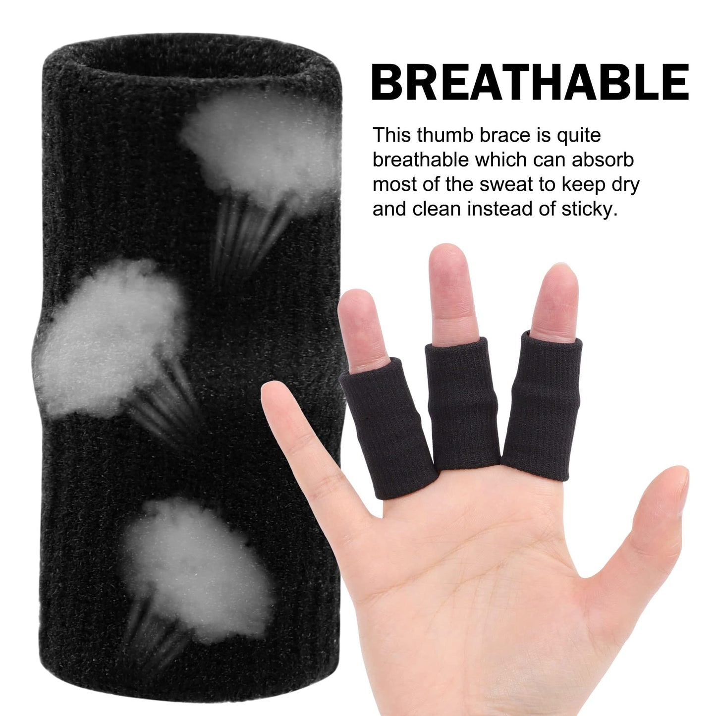 uxcell 10PCS Sport Finger Sleeves Protectors, Elastic Thumb Brace Compression Covers for Trigger Finger, Breathable Finger Splints Support for Relieving Pain 1.8" × 1"