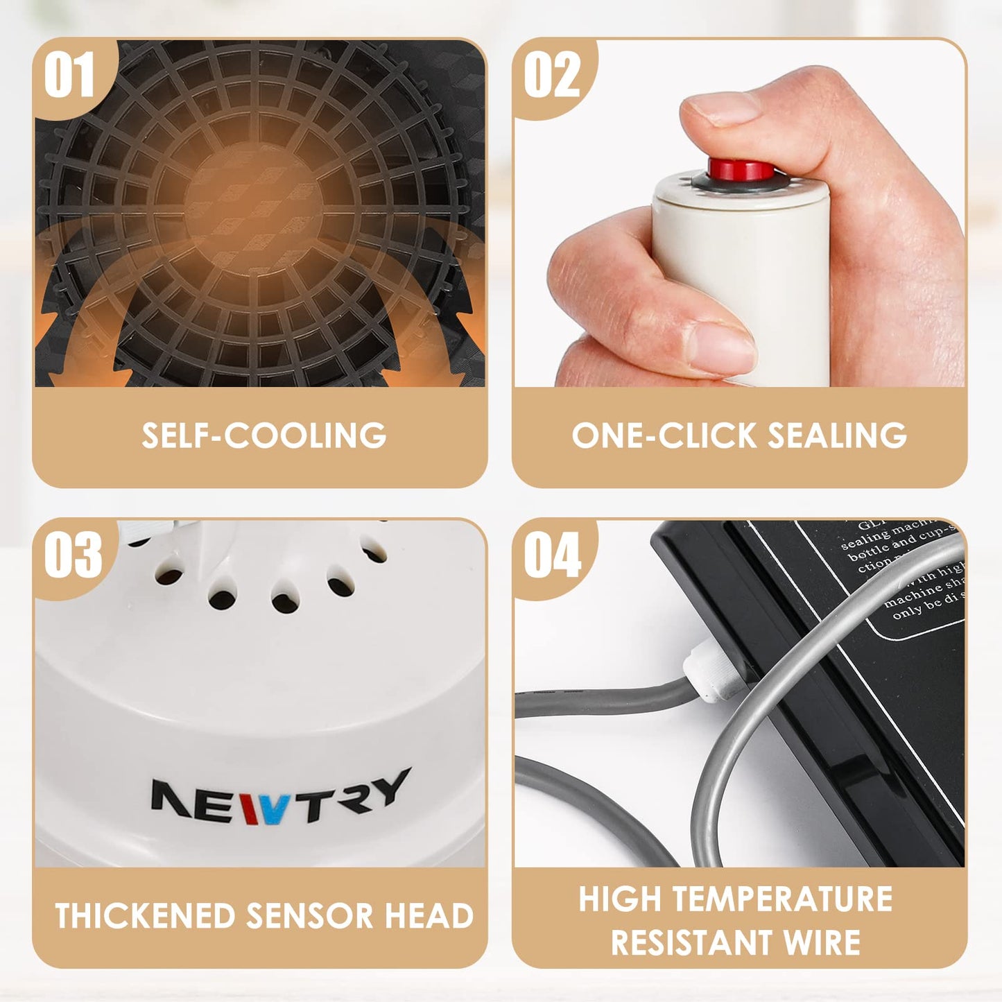 NEWTRY 20-100MM Induction Sealer 800W-1200W Handheld Heat Sealing Machine Electromagnetic Bottle Cap Sealer for Plastic Glass Bottle Cap (110V)