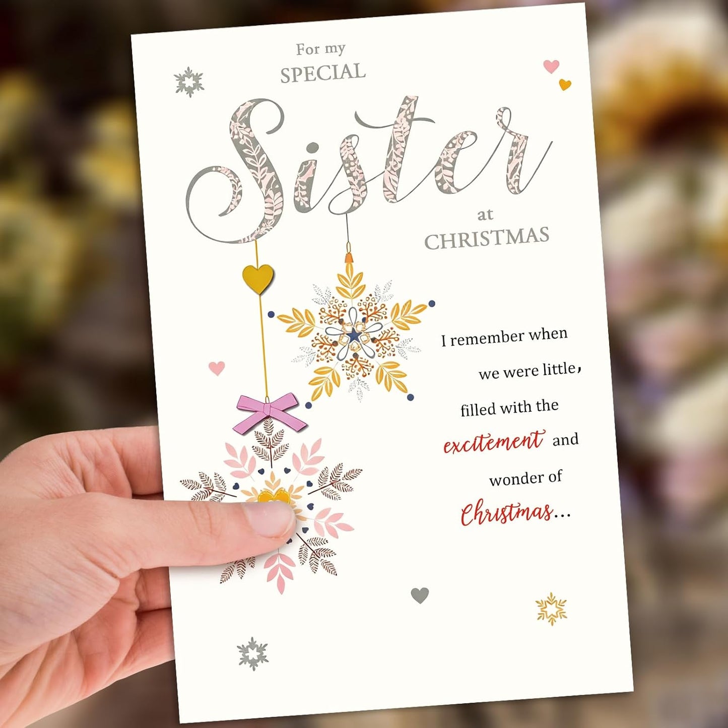 Sister Christmas Card - Merry Xmas Card for Sisters | Perfect Holiday Gift Idea