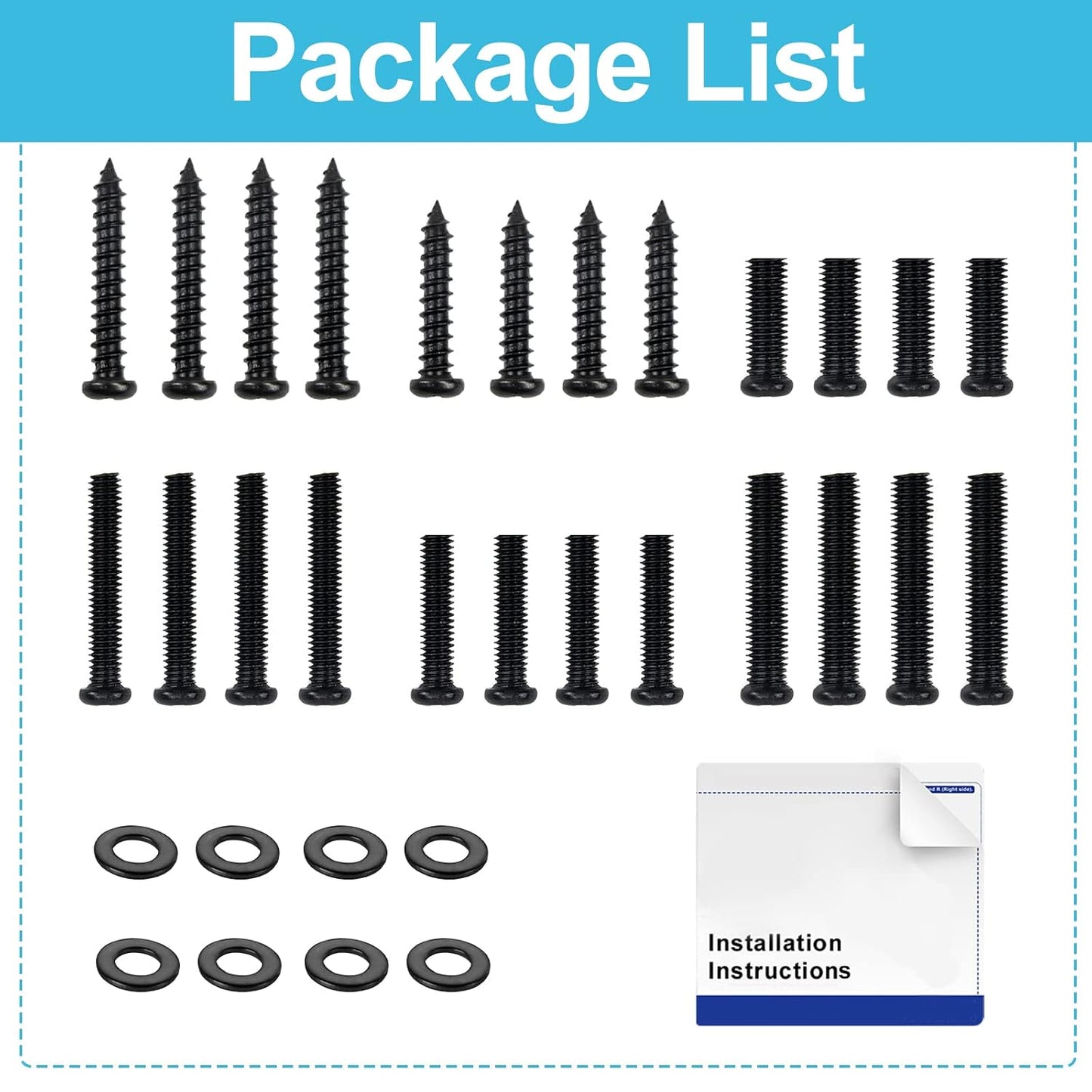 Maozhren Universal TV Stand Screws and Washers Kit for Insignia Sony Toshiba RCA Roku TV Mount Legs, Includes Washers