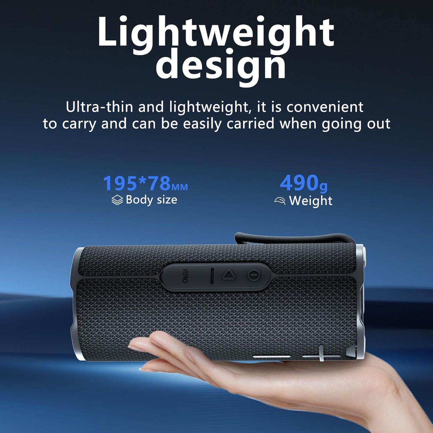 BYANDBY IPX5 2 12W 5.3, Bluetooth Speaker with Waterproof Portable, Long Playtime, Wireless Stereo Pairing, Stereo
