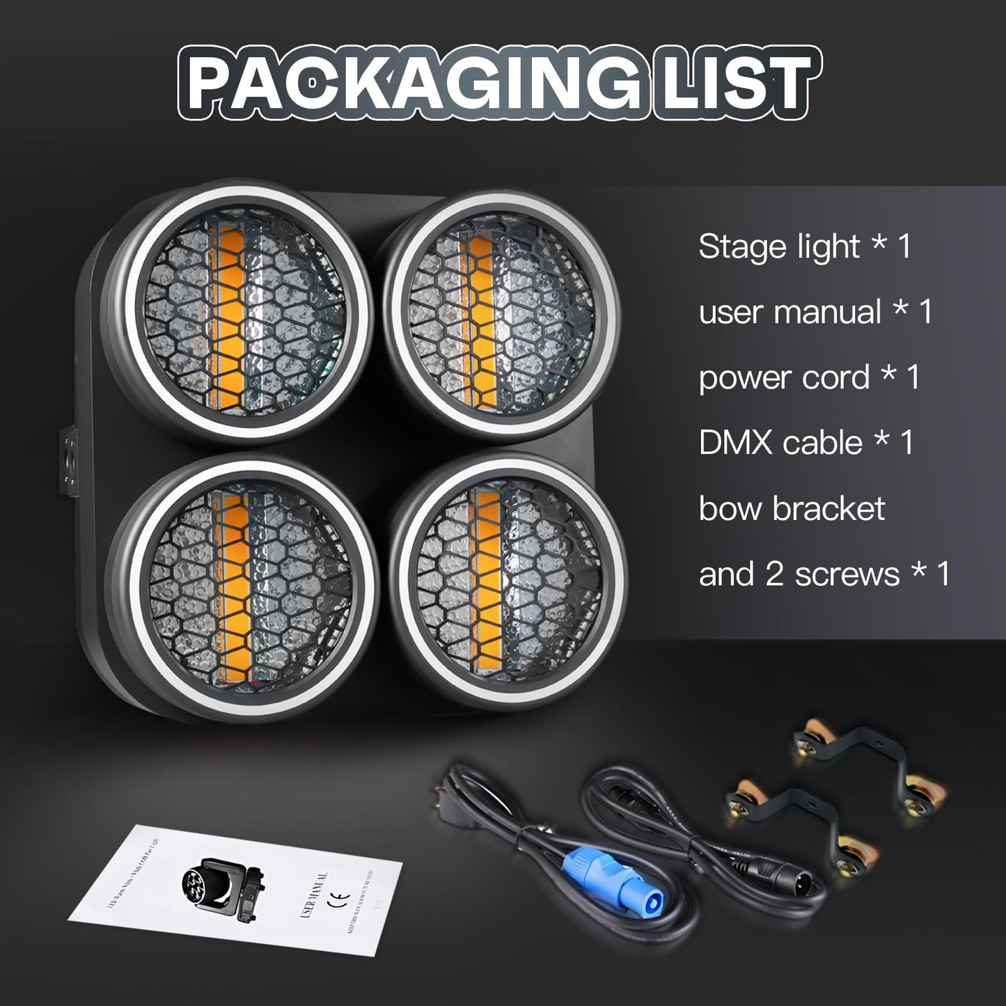 XFALIGHTS COB Stage Lights, RGBWA LED Blinder Spotlight, Par Can Stage Light Retro Matrix Light with Golden Halo Effect, DMX512 Sound-Active Uplighing for Party DJ Party Club Wedding Events