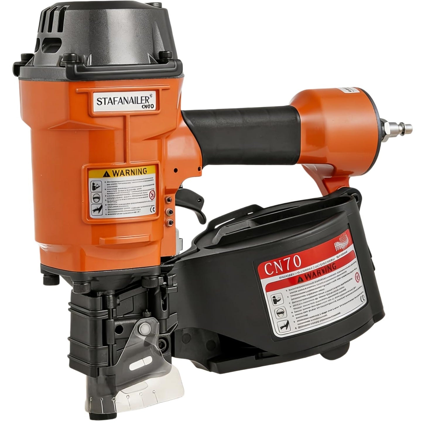 Stafanailer Update CN70 Air Coil Nailer, 15 Degree Pneumatic Coil Nail Gun, 1-3/4" to 2-3/4" Fast Shooting Nailer, High Speed Air Coil Nail Gun for Pallets, Siding, Crating, Fencing, Decking