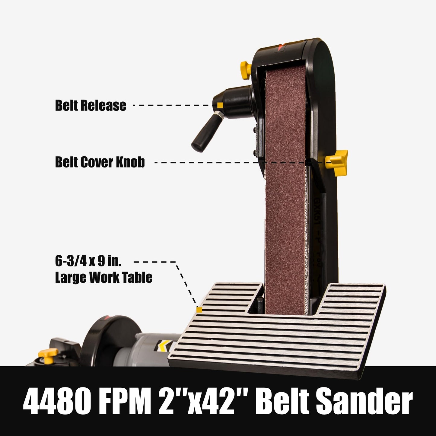 KFMK 2x42 in. Belt Sander & 6" Disc Sander Combo, 3.5Amp Bench & 1/2HP Belt Sander for Woodworking, Metalworking & Knife Making, Sharpening
