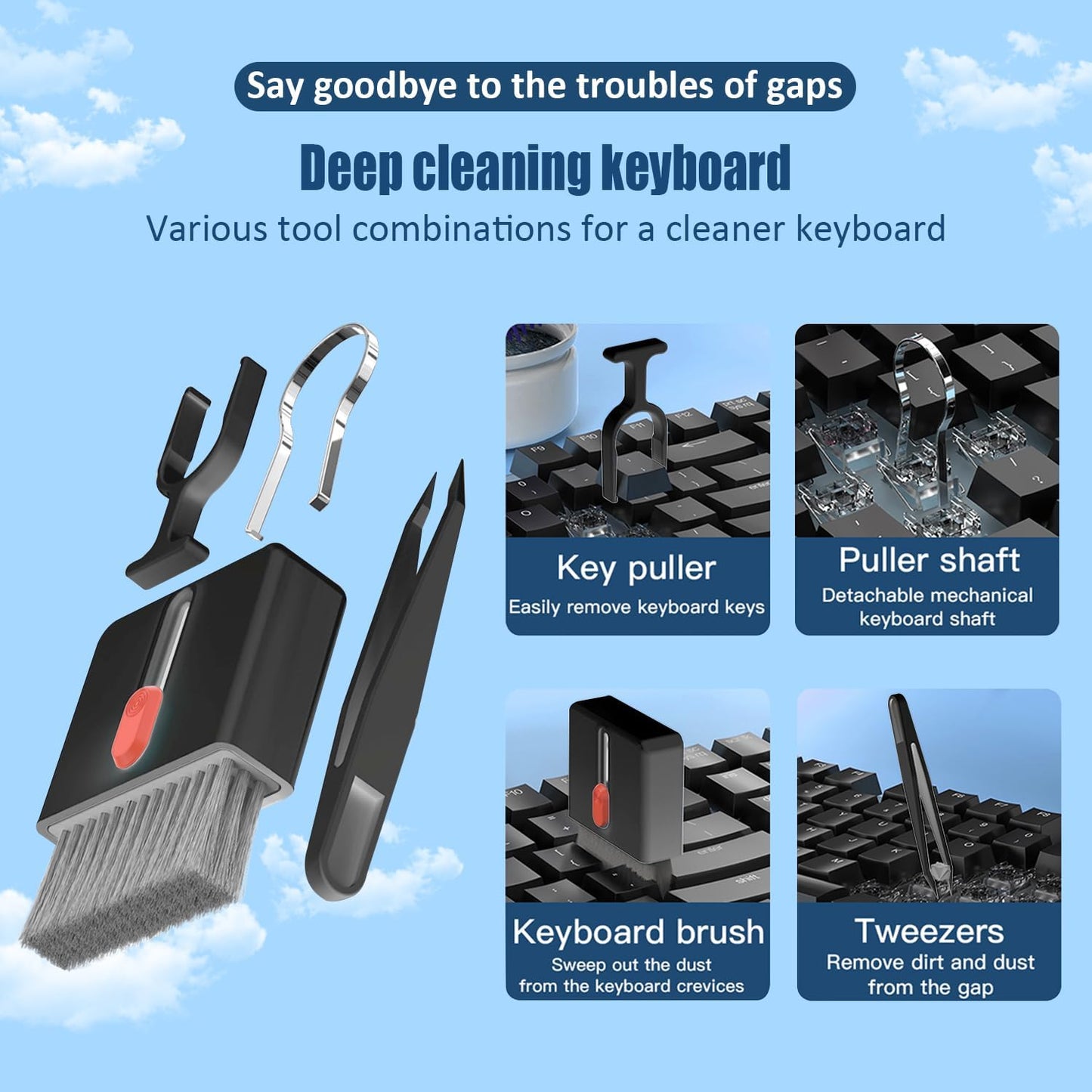 LBSC 32-in-1 Keyboard Cleaning Kit Laptop Cleaner, Computer Screen Cleaning Brush Tool, Multi-Function PC Electronic