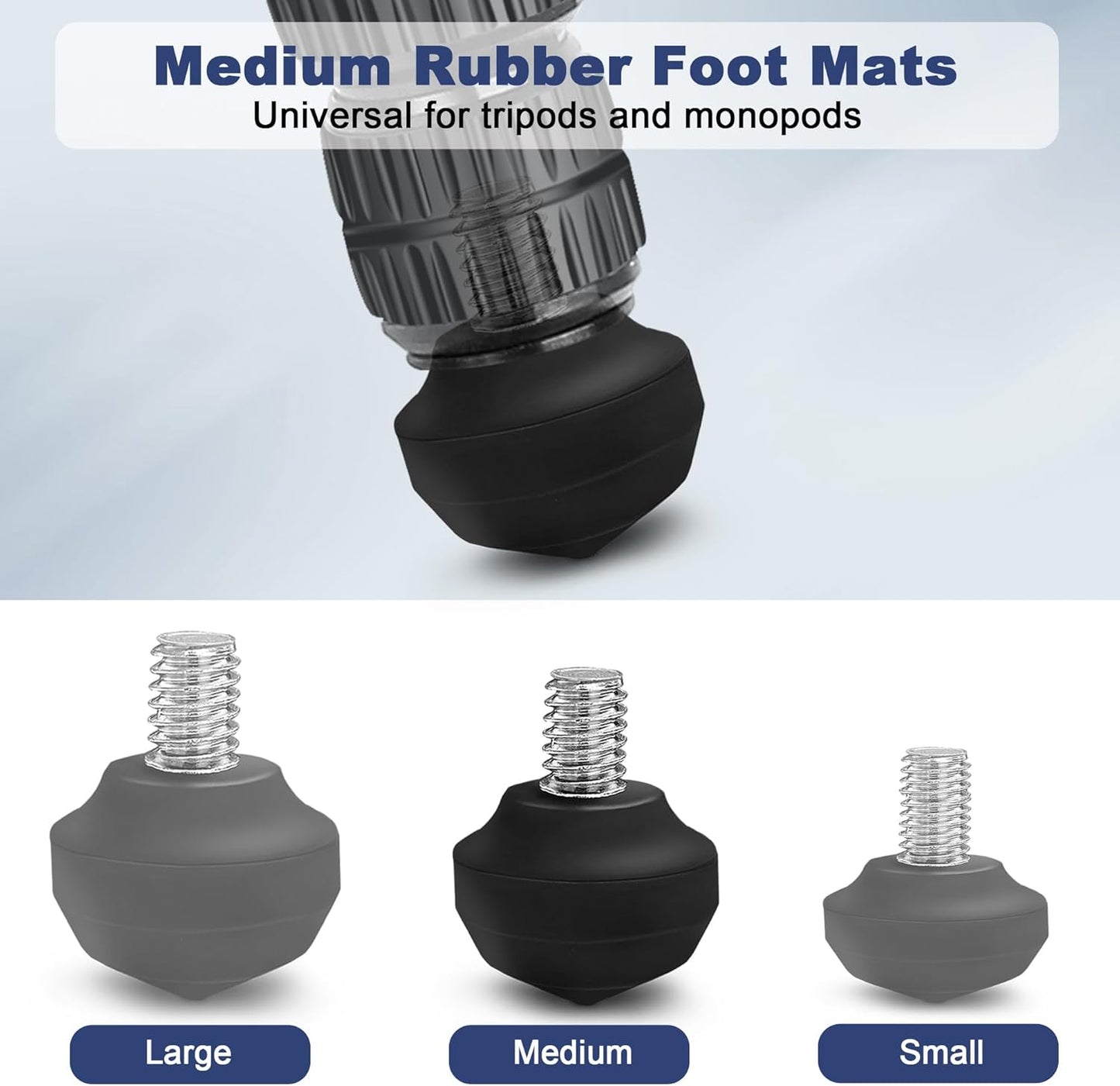Manbily 3/8" (35mm 35mm)-3 Universal Tripod Rubber Foot Spike, Anti-Slip Rubber Feet for Camera Tripods Monopods