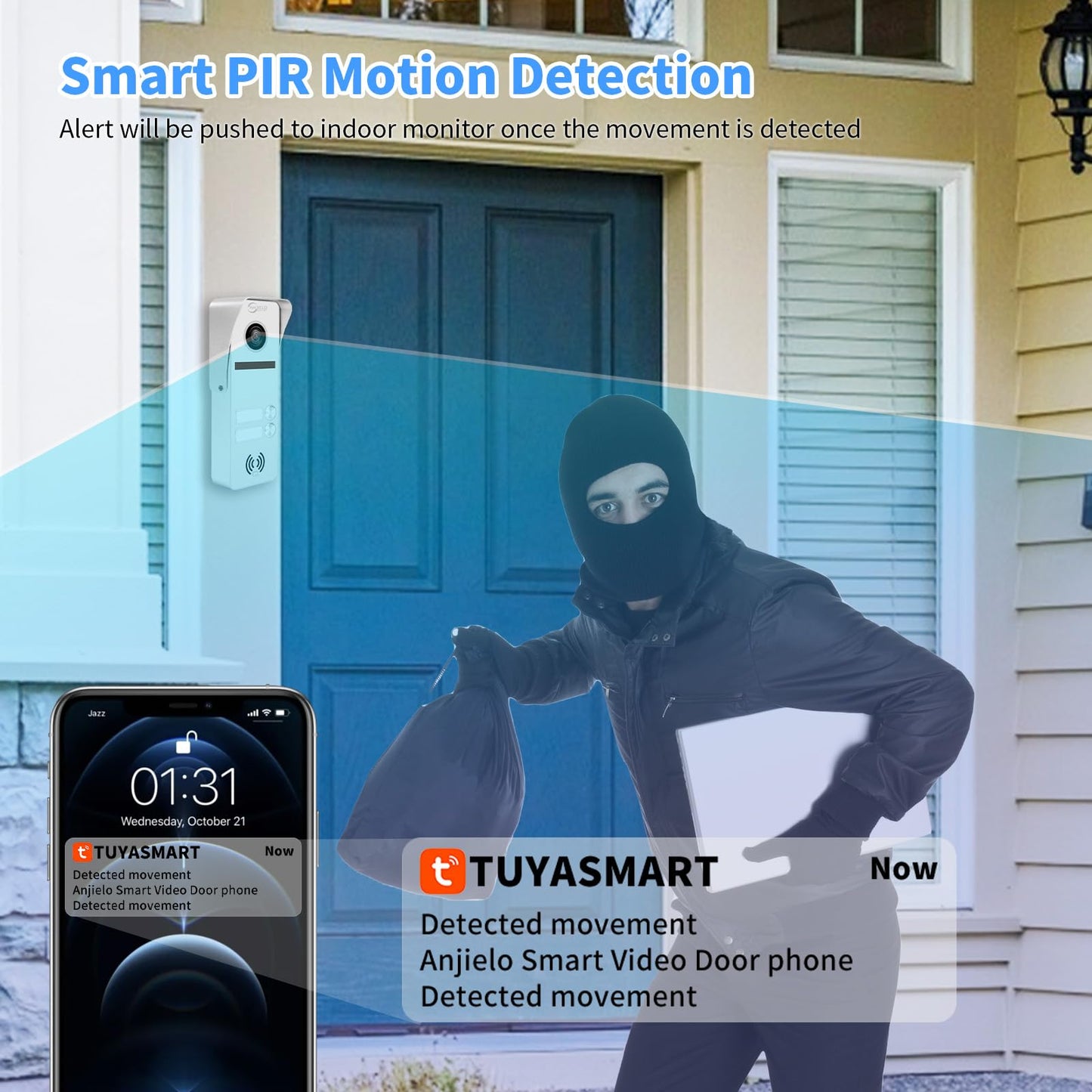 Wired Apartment Video Intercom System 2 Units 7 Inches Touch Monitor Wireless Wifi Video Doorbell System,Video Door Phone Kit,Indoor Outdoor Support Monitoring, Unlock, Dual Way Intercom for Home