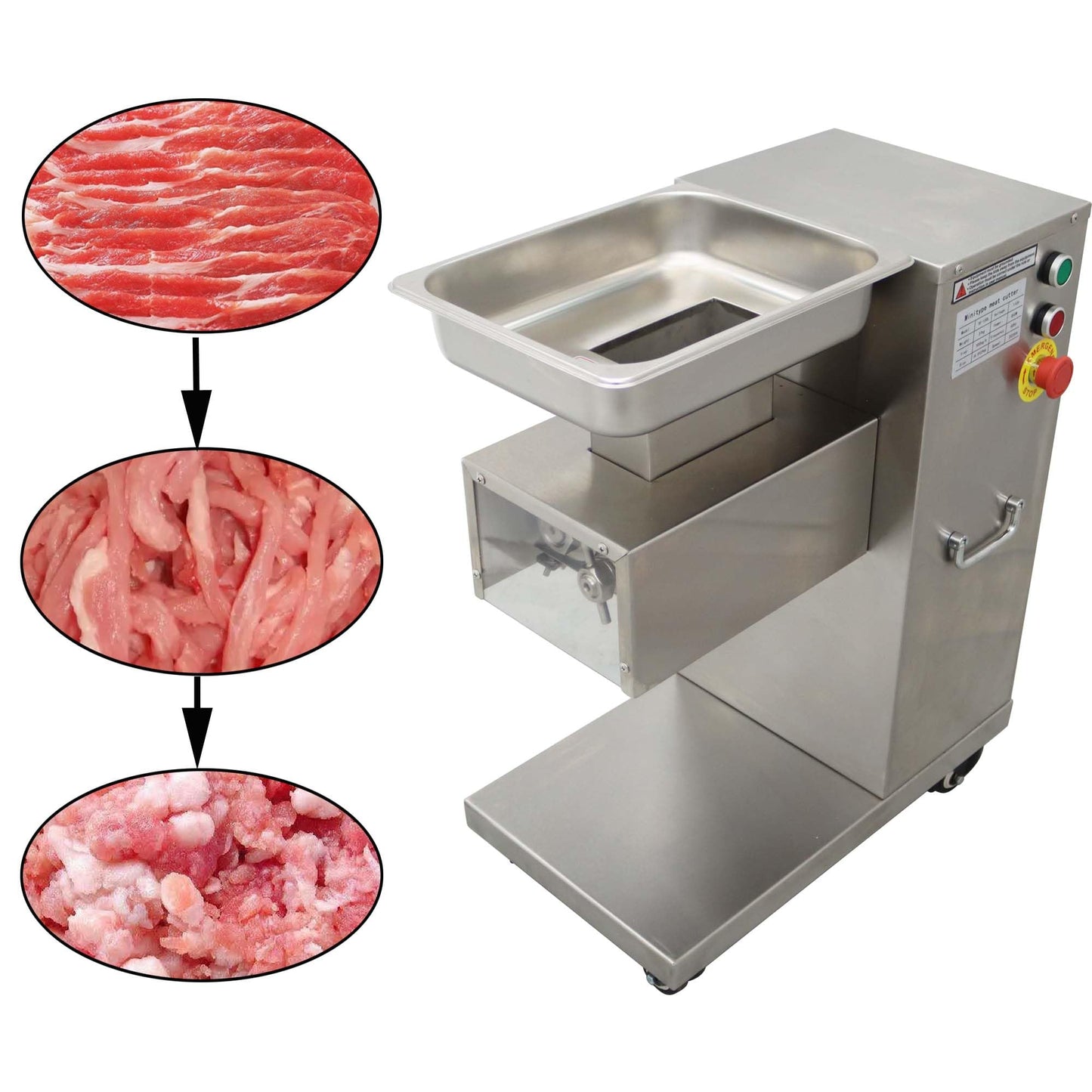HQHAOTWU Commercial Stainless Steel Meat Slicer Body for 110V QE Meat Cutting Machine Cutter Standard Feed Port