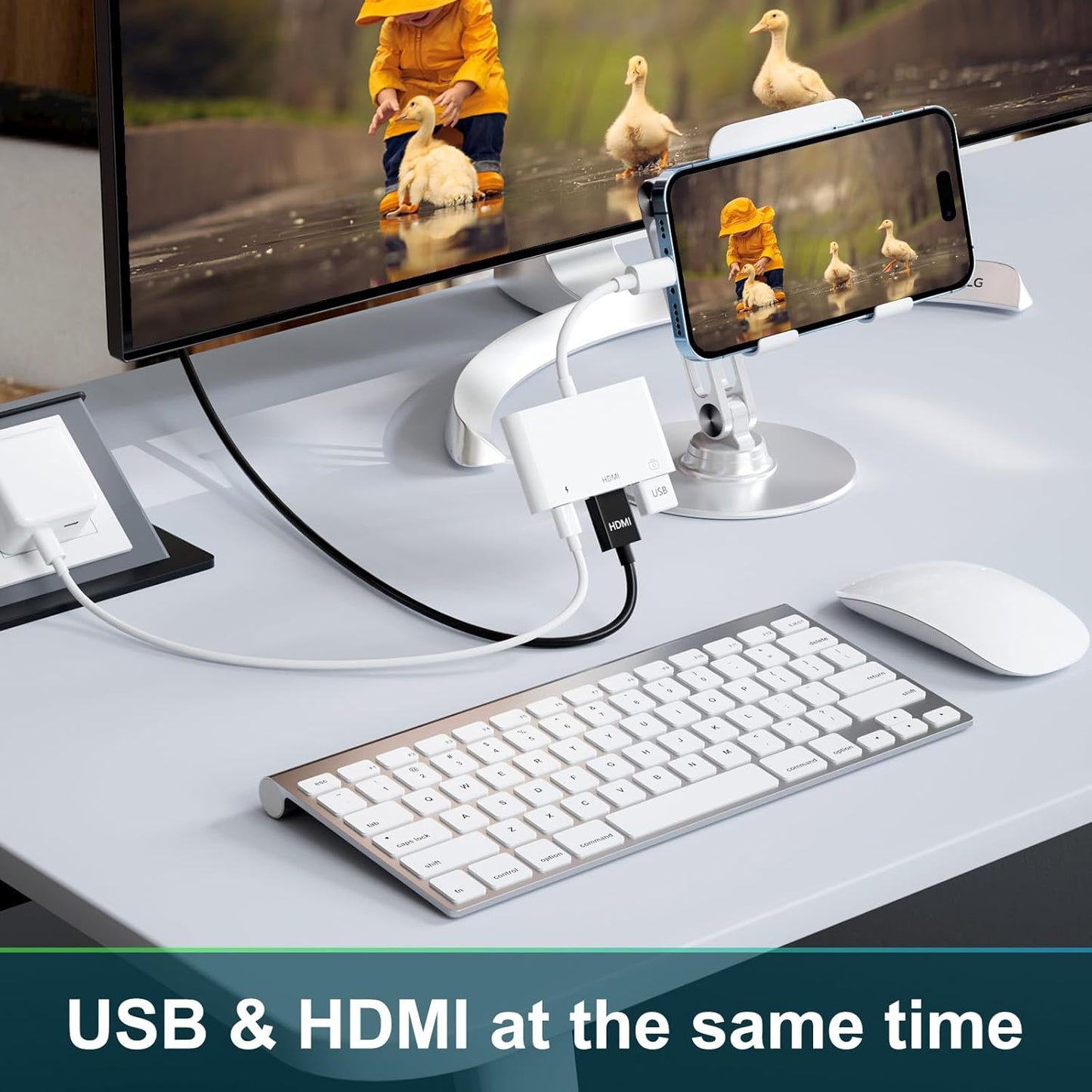 Unitrox 3 1 1080P HDMI Splitter, in USB Camera Adapter with Digital AV HDMI + Charging Splitter, Support USB Flash