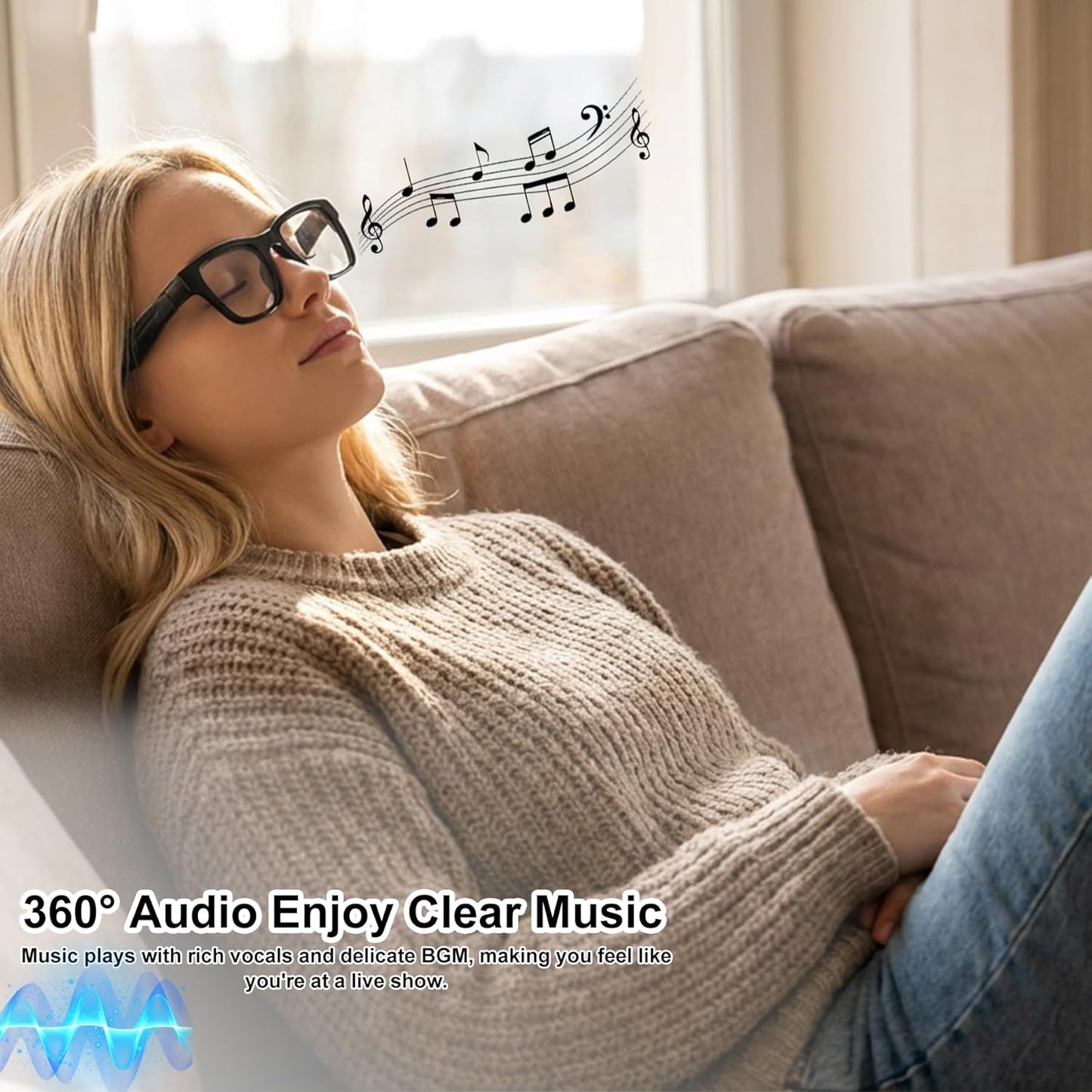 XOOMEER 160+Languages AI Smart Glasses with Color-Change Lenses Bluetooth Glasses for Men Women with Translation Voice
