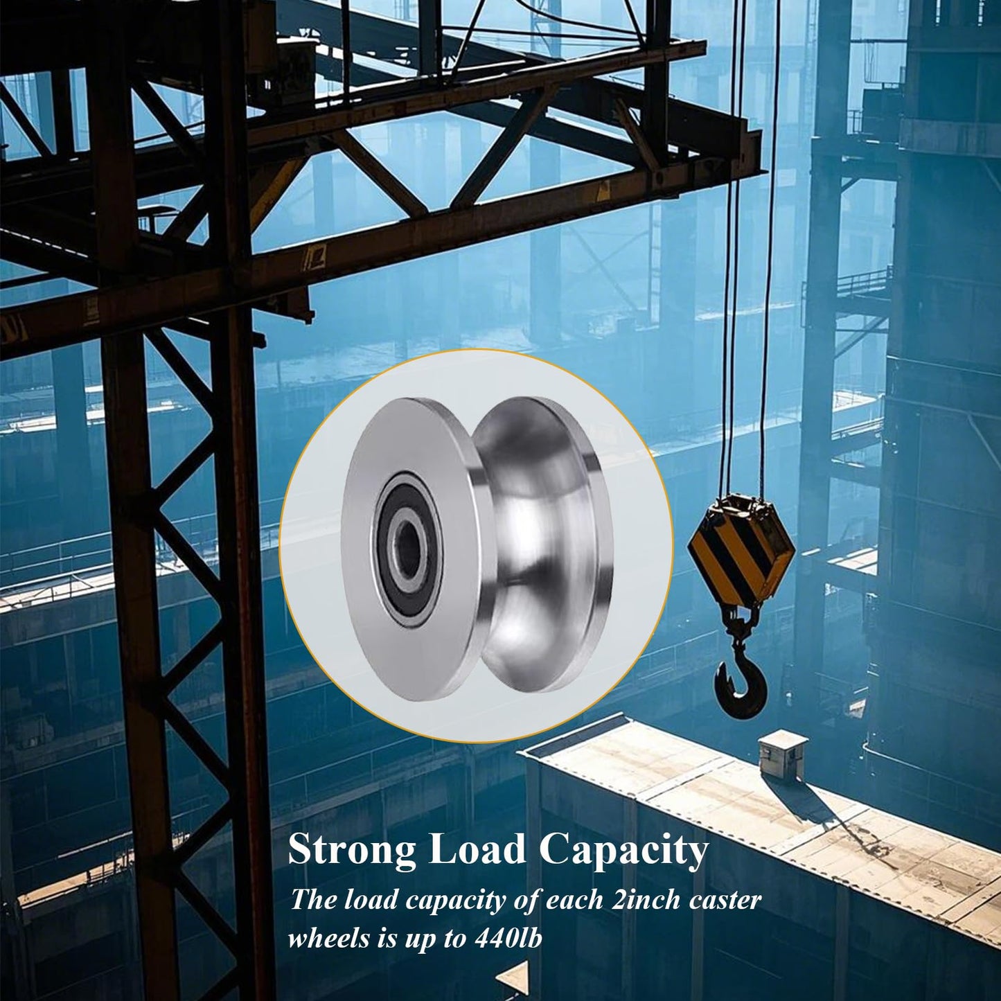 Sliding Gate Rollers Stainless Steel U Groove Wheel Heavy Duty Cable Pulley Block U Shaped Rail Gate Wheels Quiet and Smooth Operation Plate Caster with Bearing for Barn Door Track