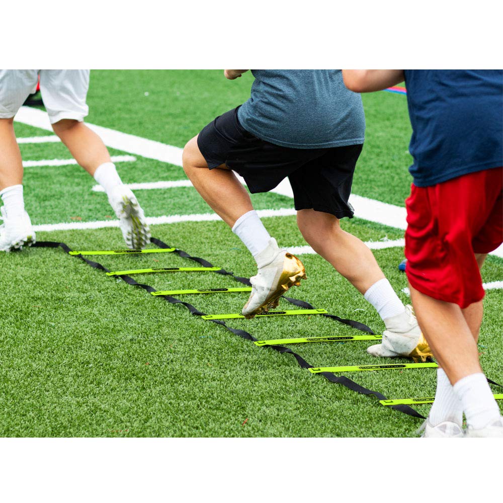 HolaHatha Adjustable Agility Ladder, 20' Sports Training Equipment with 12 Rungs for Speed Fitness - Football, Baseball, Soccer and Running Drills