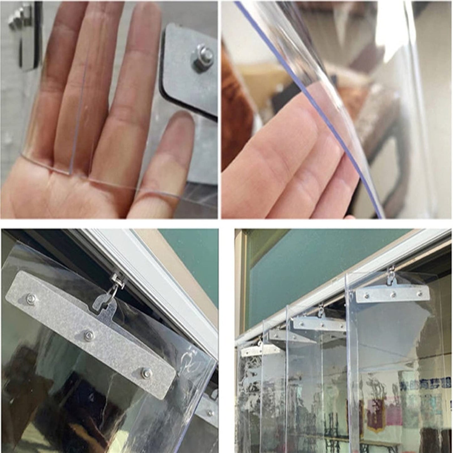 Clear PVC Strip Curtain for Freezer, Cold Room, Warehouse & Industrial Doors - 1.05x2m - Ideal for Butcher, Chiller, and Temperature-Controlled Environments,Clear,1.05x2m