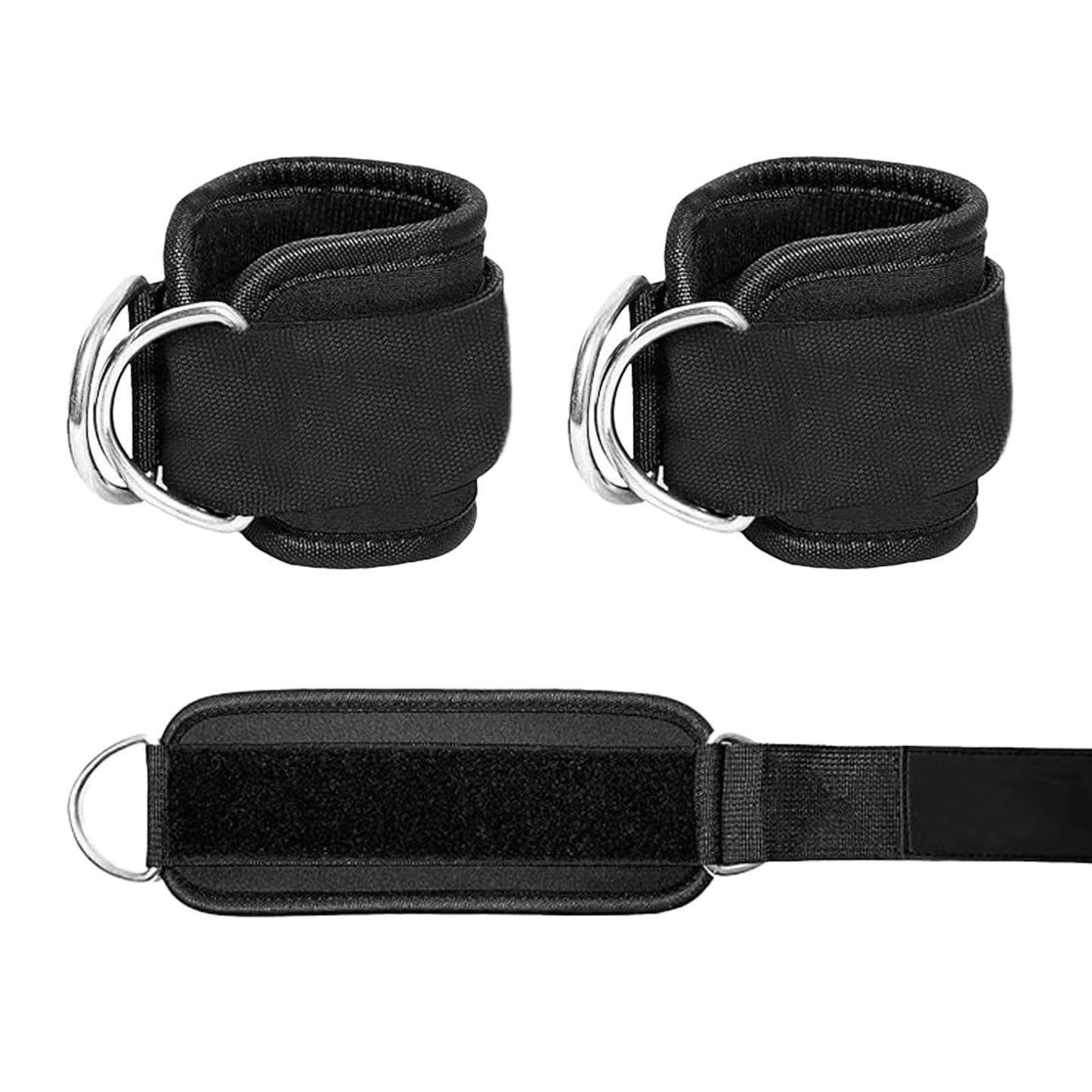 Qiyuda 2 Pcs Wrist Cuffs Lifting Straps with D Rings for Cable Machine, Adjustable Gym Weightlifting Straps