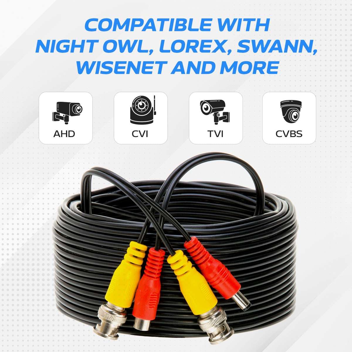 10FT Cables Direct Online Black Premade BNC Video Power Cable Extension Wire for CCTV, Security Camera, DVR