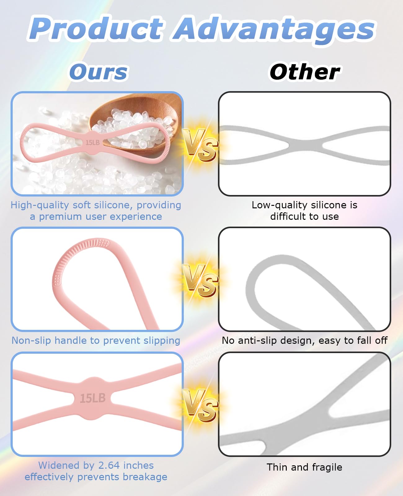 DAWZMR 3 PCS Figure 8 Resistance Bands for Women, 15 Lbs & 25 Lbs & 35 Lbs Keep Resistance Band for Arm with Non-Slip Handles
