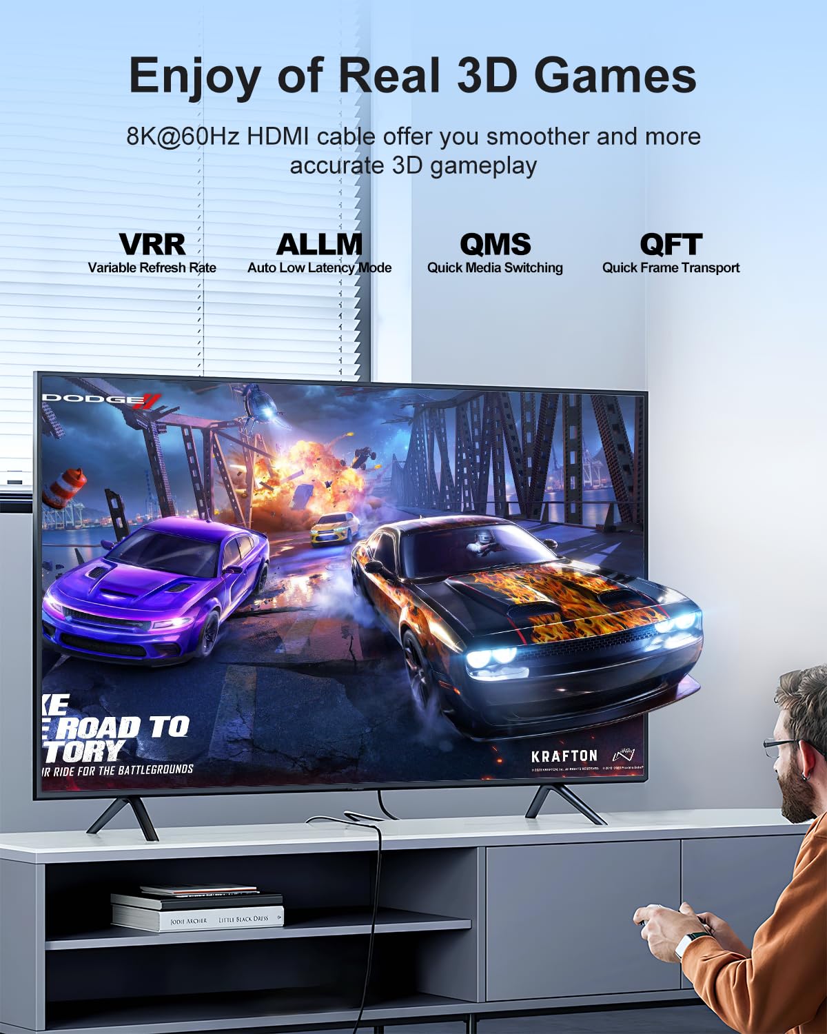 KOMGILK 8K 8K@60Hz, 4K@120Hz 3D 48Gbps Micro HDMI to HDMI Adapter, Micro HDMI Male to HDMI Female Cable with HDR High