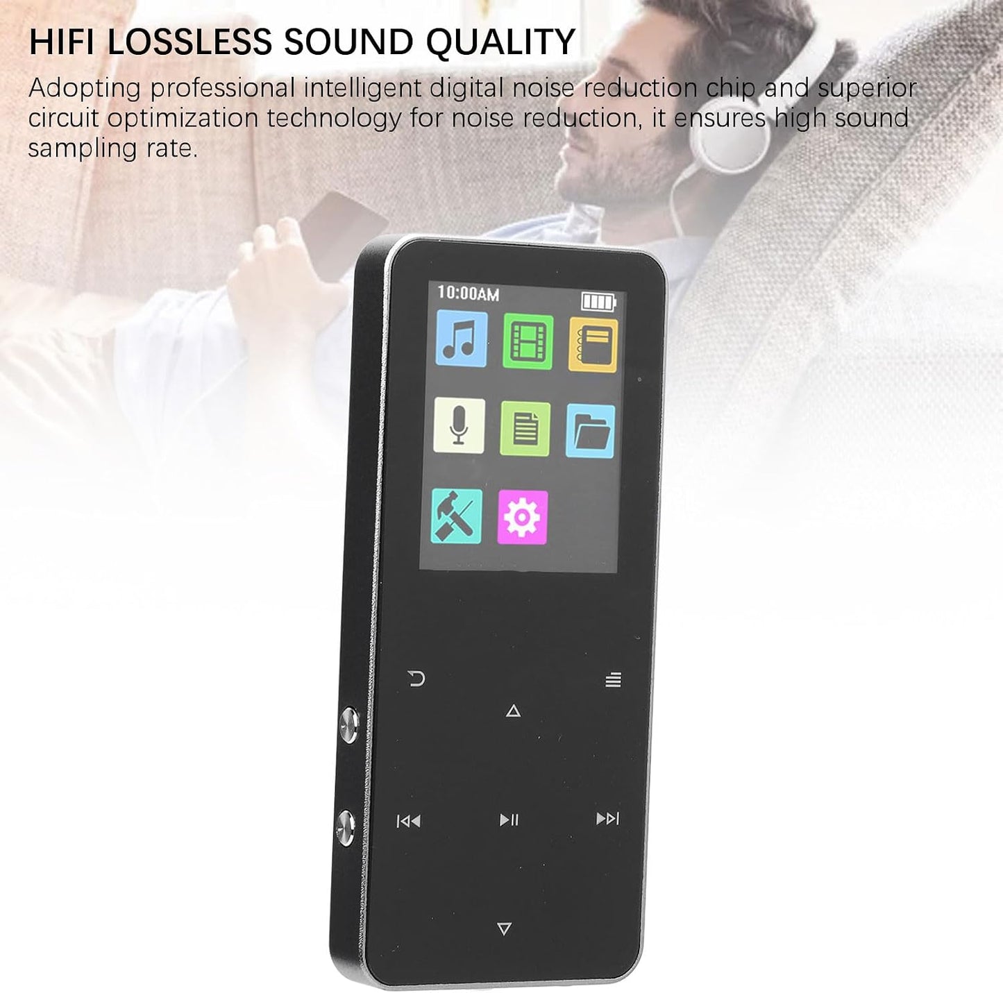 ASHATA MP3 1.8 Inch MP3 8H MP3 (4GB) Player with TFT Touch Screen, Lossless Sound Player, HiFi Music Player Electronic