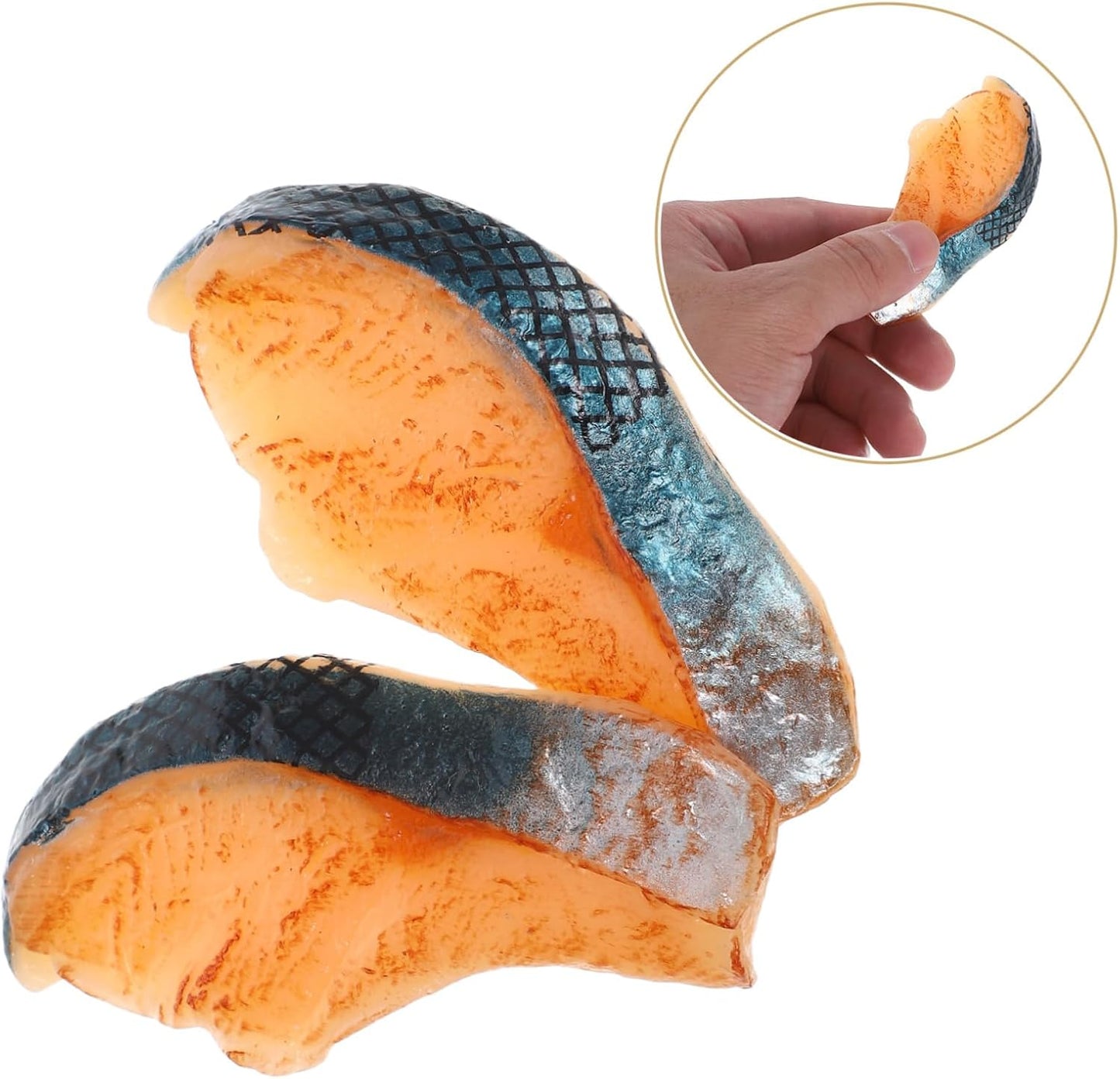 2PCS Beavorty Artificial Fake Salmon Toy Fake Sashimi Salmon Fish Slice Artificial Sashimi decoraciones para uas