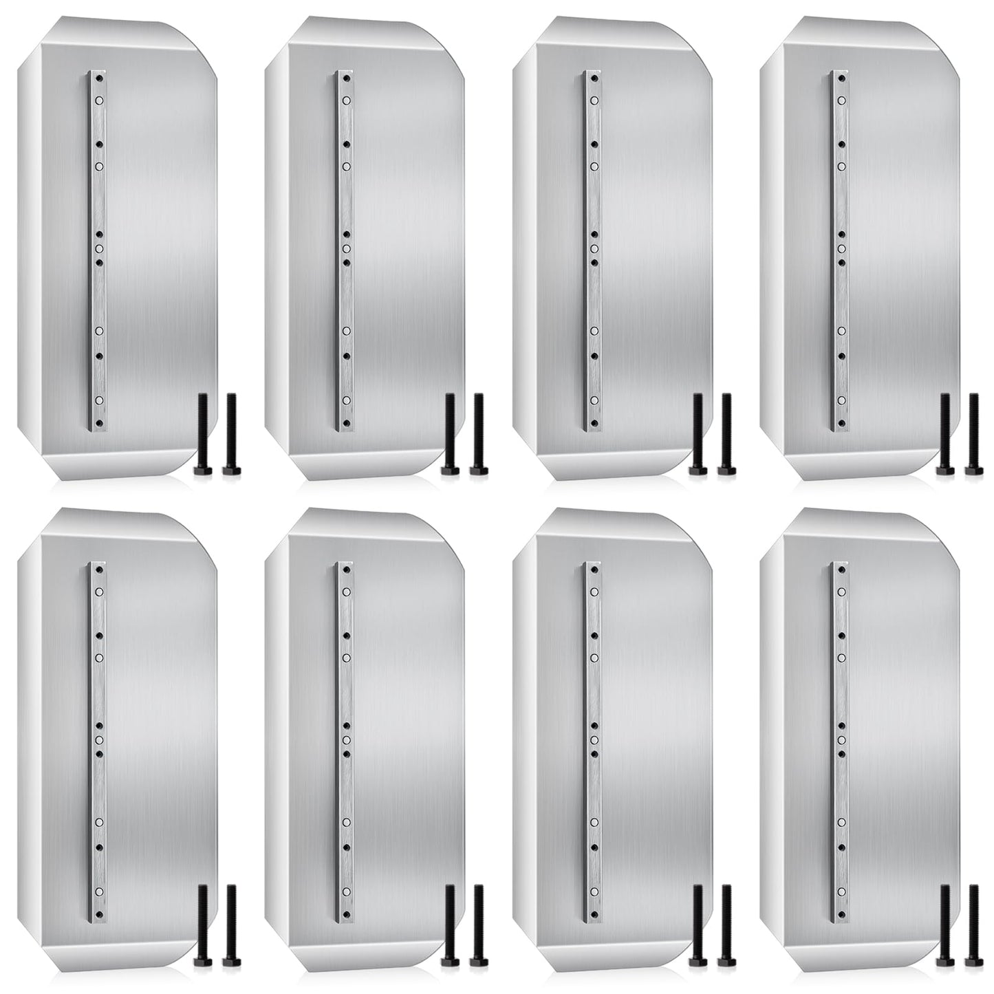 Lanties 8 Pcs Power Trowel Blades 8“x 18” Stainless Steel Combination Blades for Concrete Masonry Refinishing