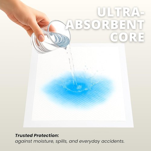 BeeStarz® Gentle-Dry+™ Disposable Underpads - Ultra Absorbent 17” x 24” Baby Changing Pads | Waterproof Bed & Furniture Protection