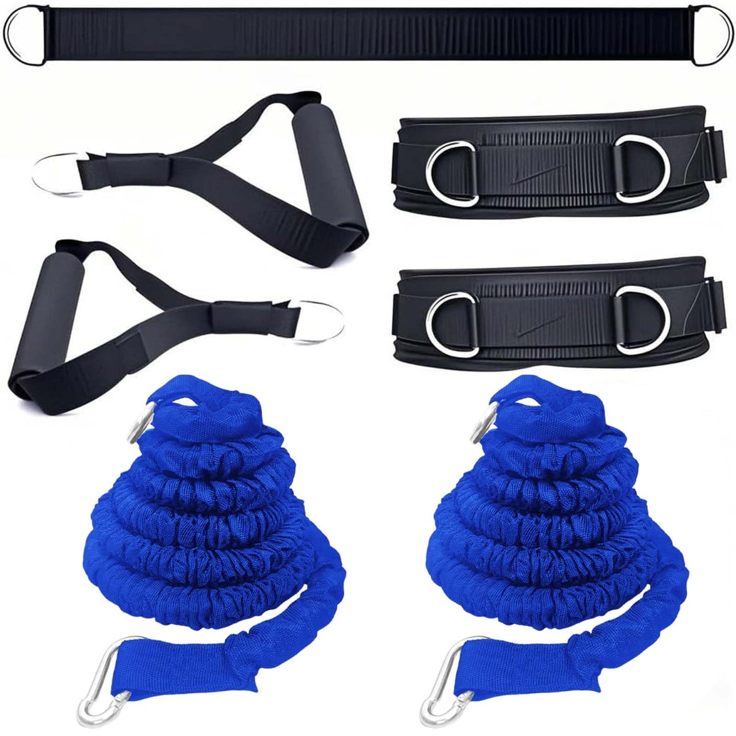 OYINDIZ Resistance Speed Training Set, 8pcs Exercise Explosive Force Bounce Physical Equipment Double Rope Improve Agility Power Strength for Jumping Basketball Tennis Football Volleyball