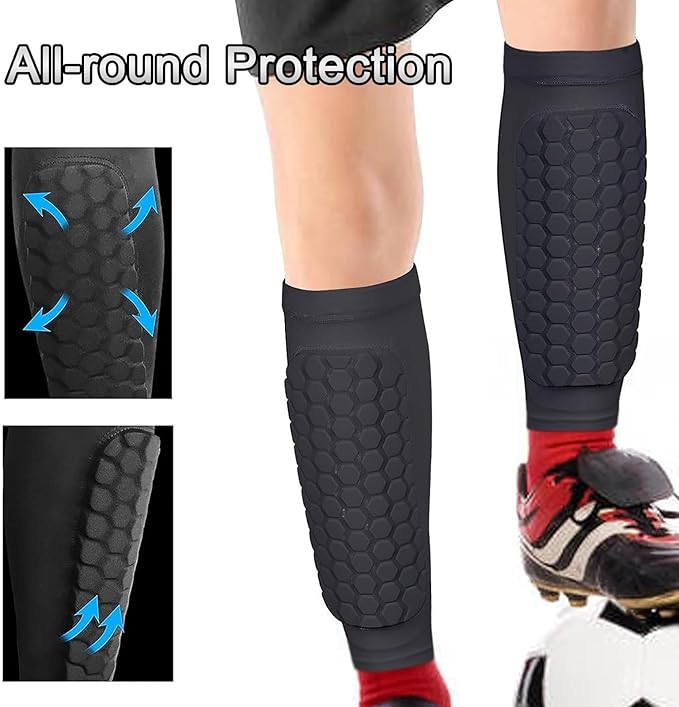Shin Defender Shin Guards Kids, Soccer Shin Guards Shin Pads for Kids Youth Adult, Lightweight Calf Protective Gear with Honeycomb Pads, Lightweight Calf Protective Soccer Gear, 6-8,8-10,10-12