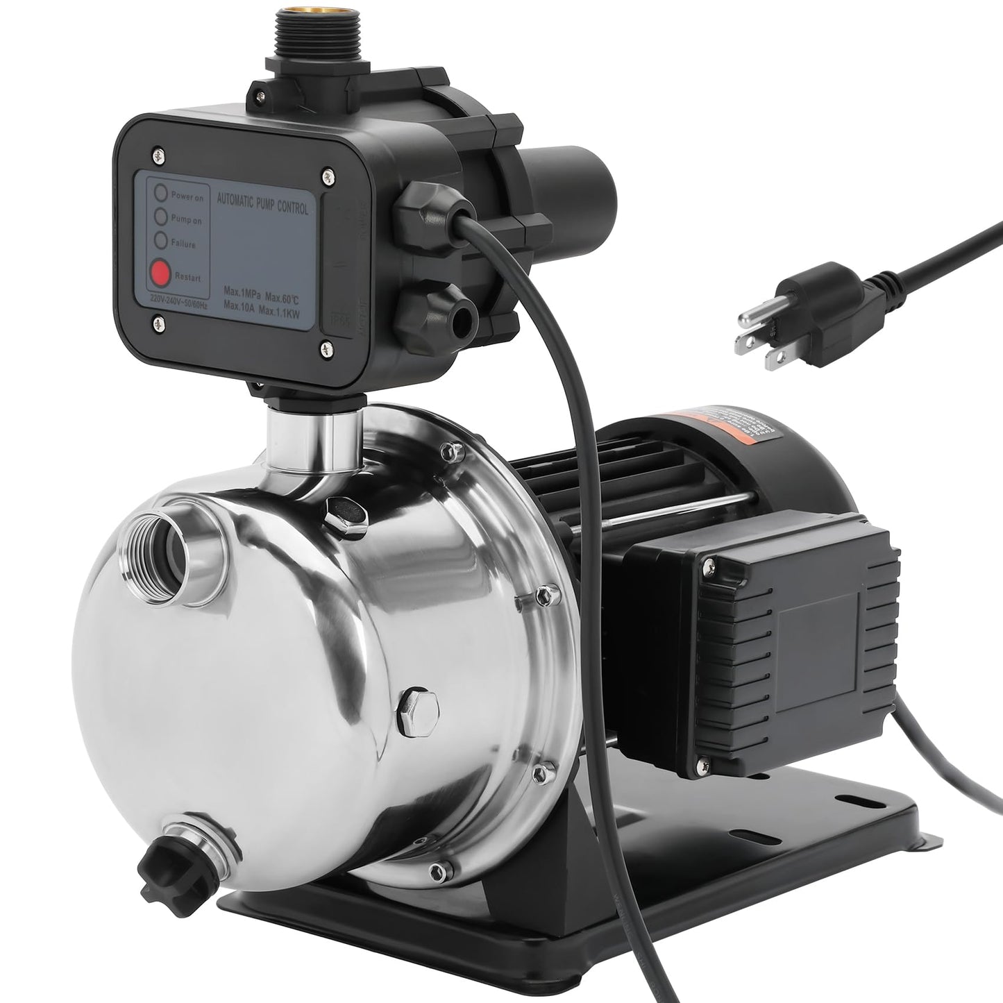 4075SS-01 Pressure Booster Pump 3/4 HP, Stainless Steel Water Pressure Booster 40 PSI, 4075SS01 Domestic Water Pressure Booster Pump Boosts Household Water Pressure, Replace for Simer 4075SS-01 Pump