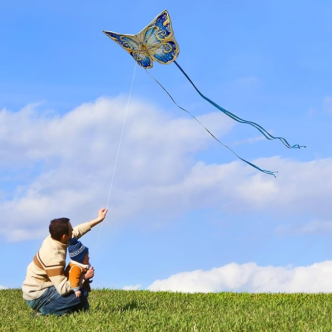 Xida Butterfly Kite for Kids & Adults, Easy to Fly, Ages 4-8, Large Kite with 300ft Handle, Perfect for Beach Trips