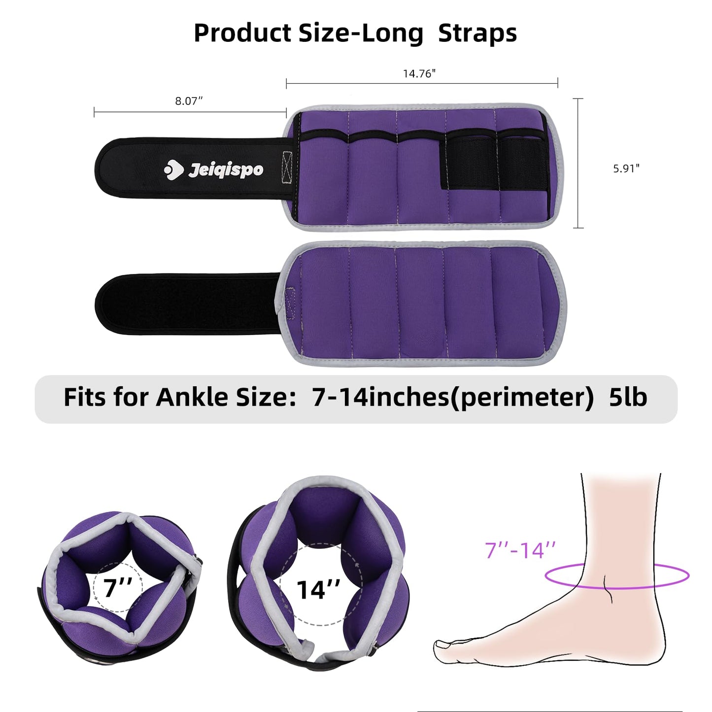 Adjustable Ankle Weights 1 Pair 2/4/6/8/10 LBS Wrist Leg Arm Weights for Women Men Kids,Strength Training with Removable Weight for Fitness Gym Workout Running Walking
