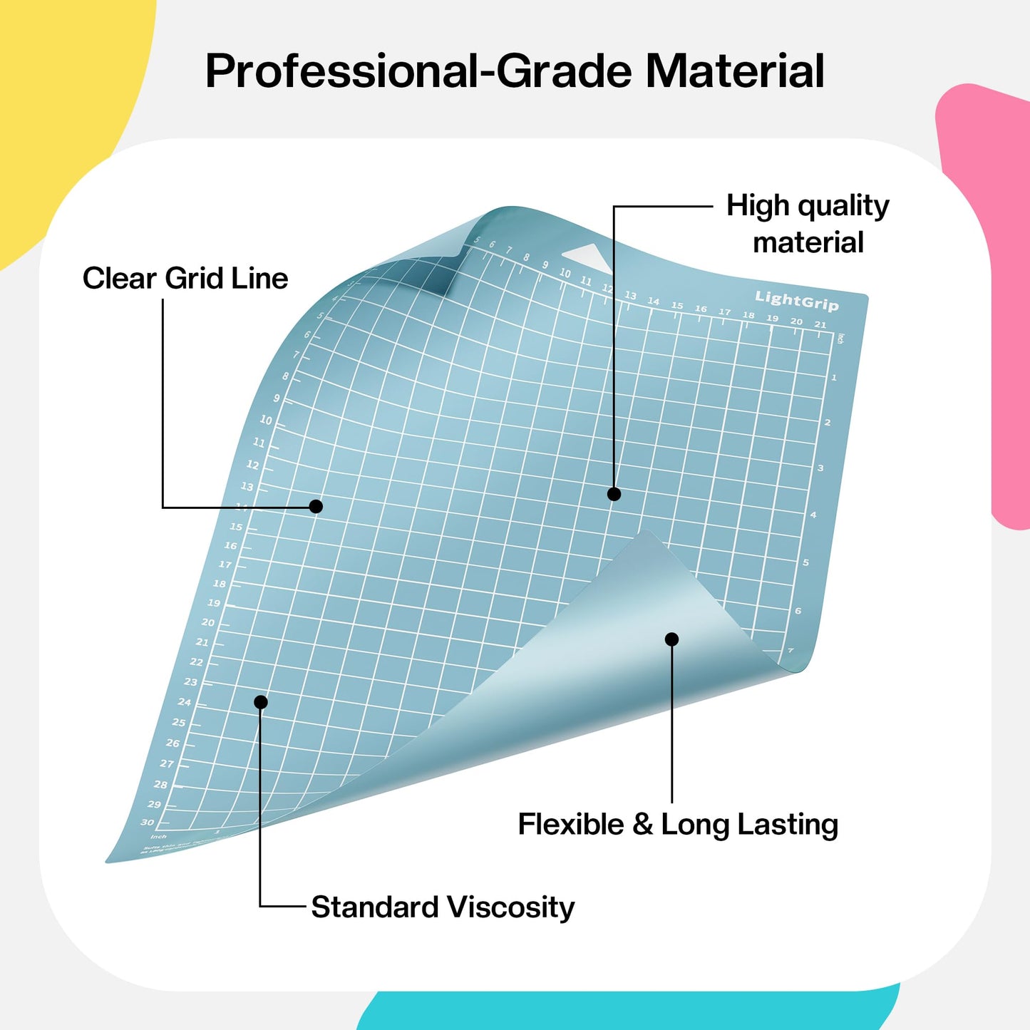 Likcut Portable Vinyl Cutter S41 with 8.5" x 12" LightGrip Cutting Mats for Craft DIY with Precision Grid for DIY Paper, Stickers & Cardstock