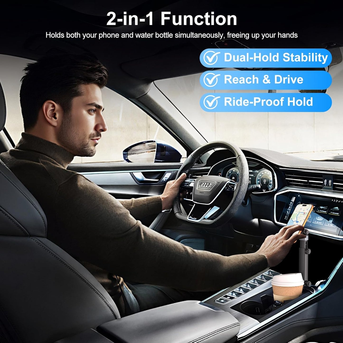 2-in-1 2026 17-12 Vitog MagSafe Car Mount, Hands Free Phone Holders for Your Car, Strong Magnetic Cup Holder Phone