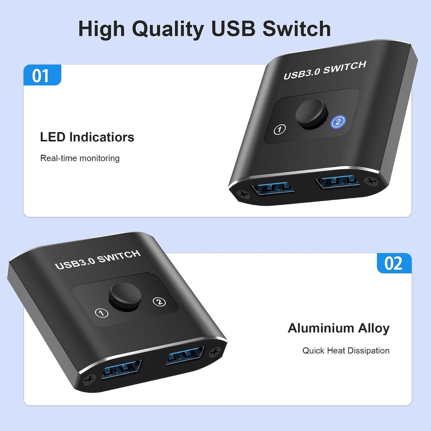 3.0 2 1 1 2 2 1 USB Switch, Bi-Directional USB Switch in Out/ in Out, USB Switcher Computers Share Devices for Printer
