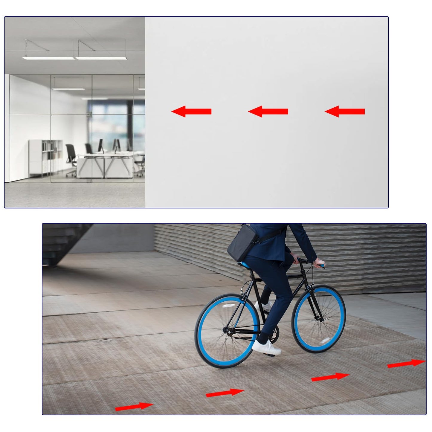 9 Pcs Red Arrow Stickers for Signs Directional Sign Arrows Decals Adhesive Arrow Sign Sticker Waterproof Floor Road Instruction Arrow Marking Stickers PVC Wall Marking Arrow Signs
