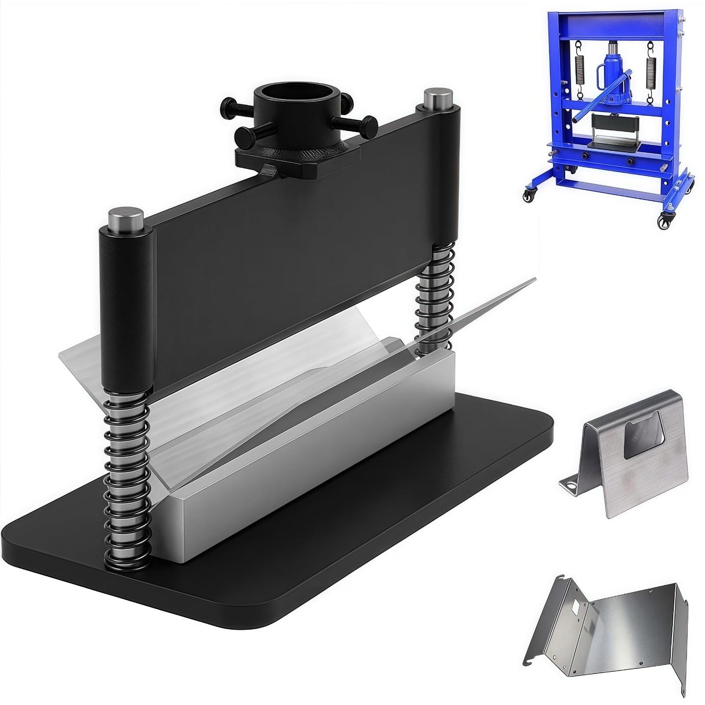 12" Press Brake Attachment, Hydraulic Press Accessories Kit, Dual Spring Design, Heavy Duty Metal Bending Tool For Standard 12/20 Ton Hydraulic Shop Presses