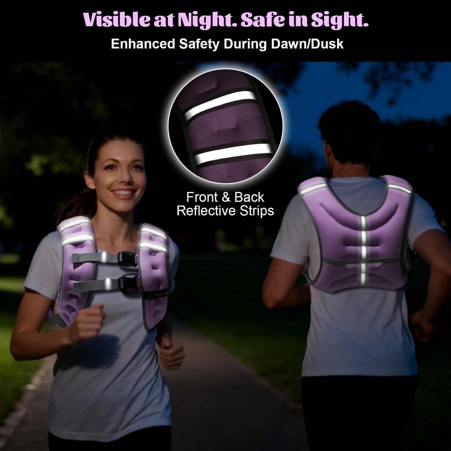 Weighted Vest Weight Vest for Men Women Kids Weights Included with Reflective Stripe, Body Weight Vests Adjustable for Running, Workout, Jogging, Walking