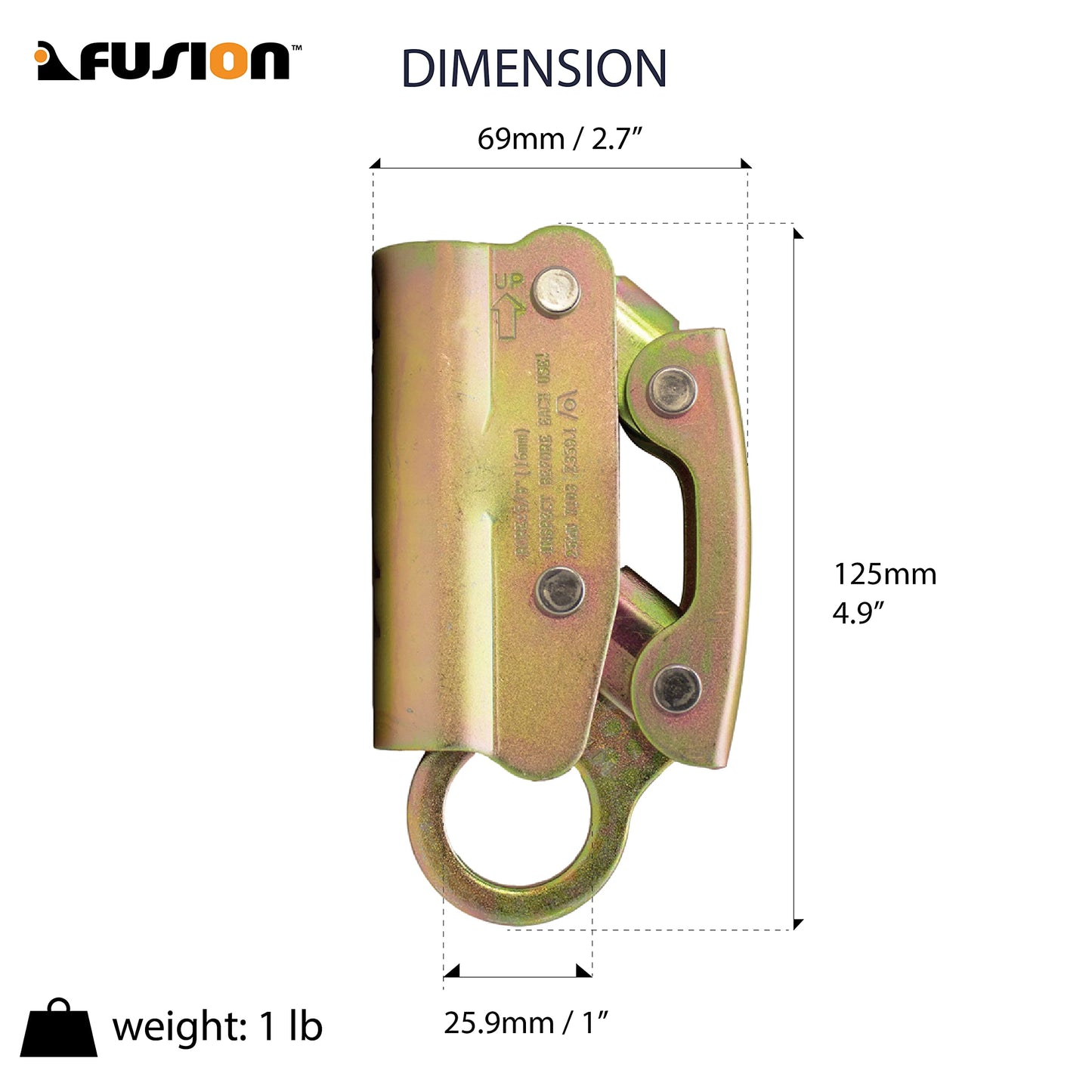 Fusion Climb Dual Rope Grab, Alloy Steel, Safety Protection for Heavy Industry, Roofing, Construction, Fall Protection, Lifeline, Safety Harness, Rope, 25kN