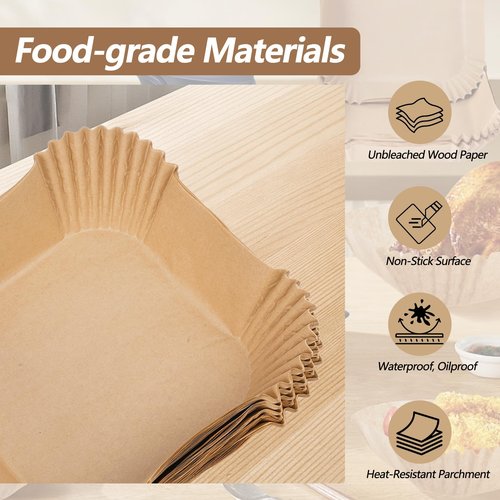 Air Fryer Liners for Ninja Crispi, 270PCS Disposable Paper Liners for Ninja Crispi 4-in-1 Portable Glass Air Fryer Cooking System, Parchment Paper Containers