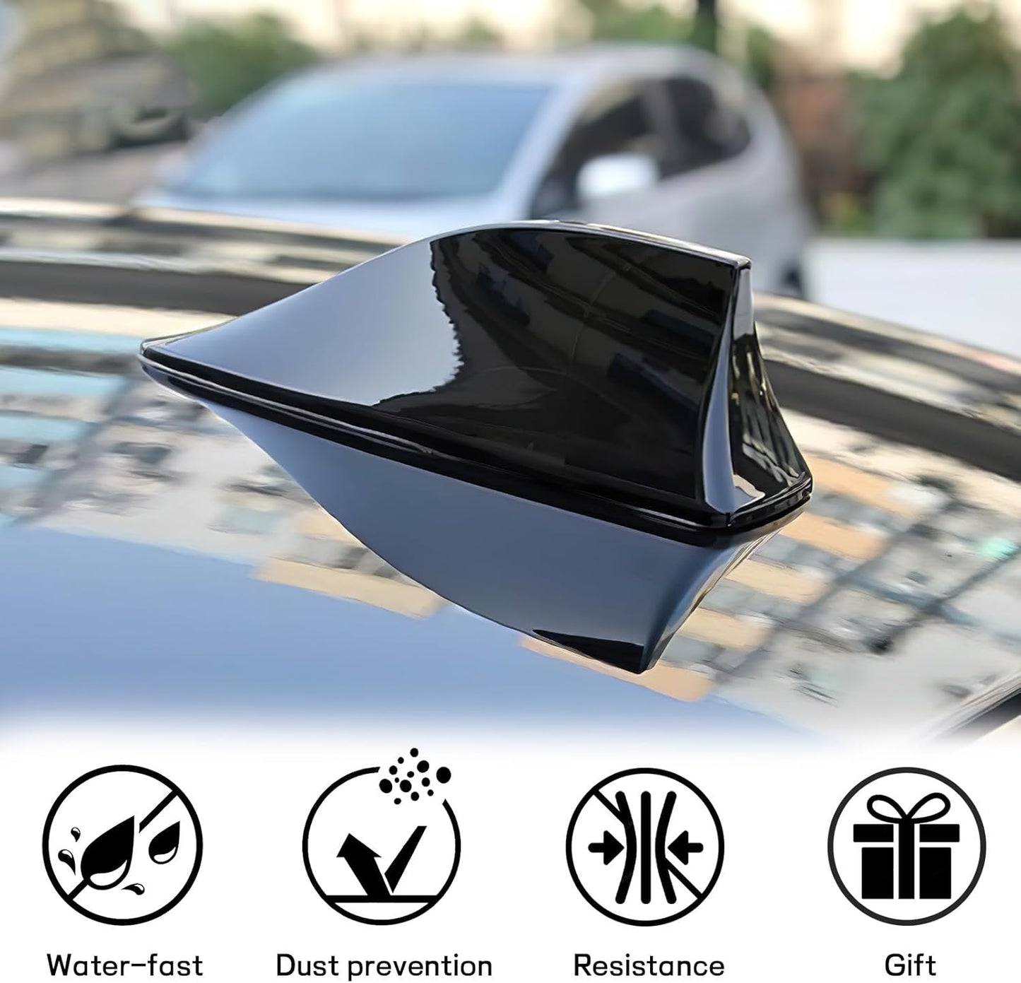 Wogomz Dummy Shark Fin Antenna Cover for Car, Auto Top Roof Aerials AM/FM Radio Signal Base with Adhesive Tape