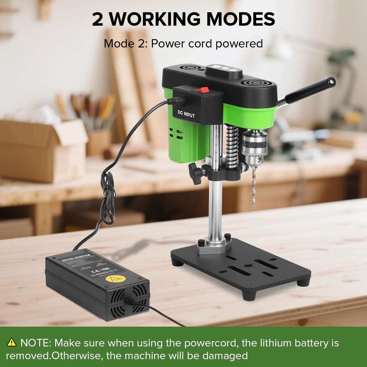 Mini Bench Drill Press,Small Benchtop Drill Press,Two Power Supply Modes,High Precison Low Noise,Compact Benchtop Drilling Machine, DIY Jewelry Making, Metal Wood Working