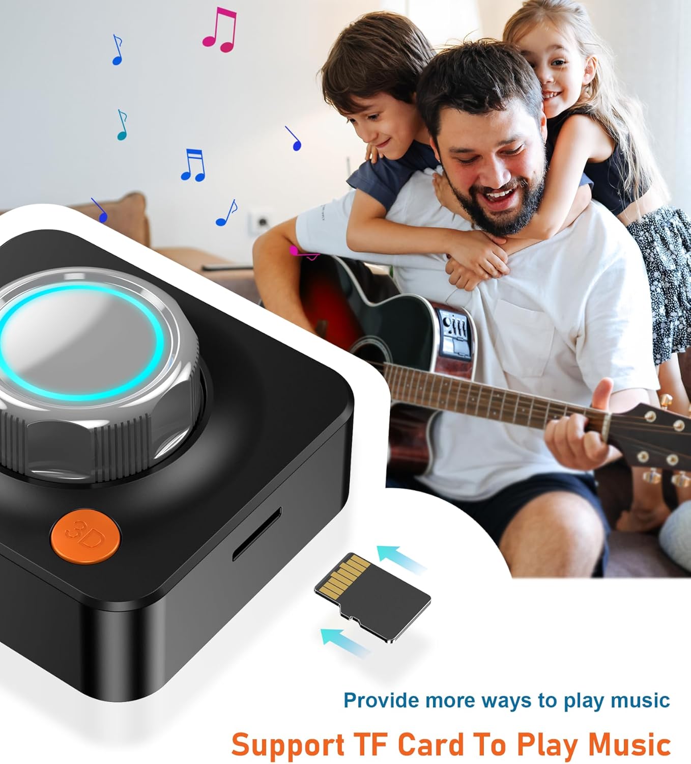 KAIY 3.5mm/Optical/COAXIAL 3D Bluetooth Receiver for Home Stereo, Bluetooth Adapter for Old Receiver with Low Latency