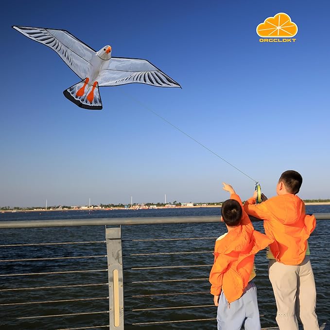 ORGCLDKT- 3D Lifelike Style Bird/Eagle Kite, Super Easy to Fly with, Ideal for Kids, Adults, Girls, Boys. Kites for The Beach, Grassland, Hiking