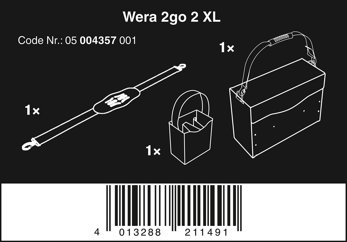 Wera 05004357001 Wera 2go 2 XL Tool Container, 2 pieces, Black