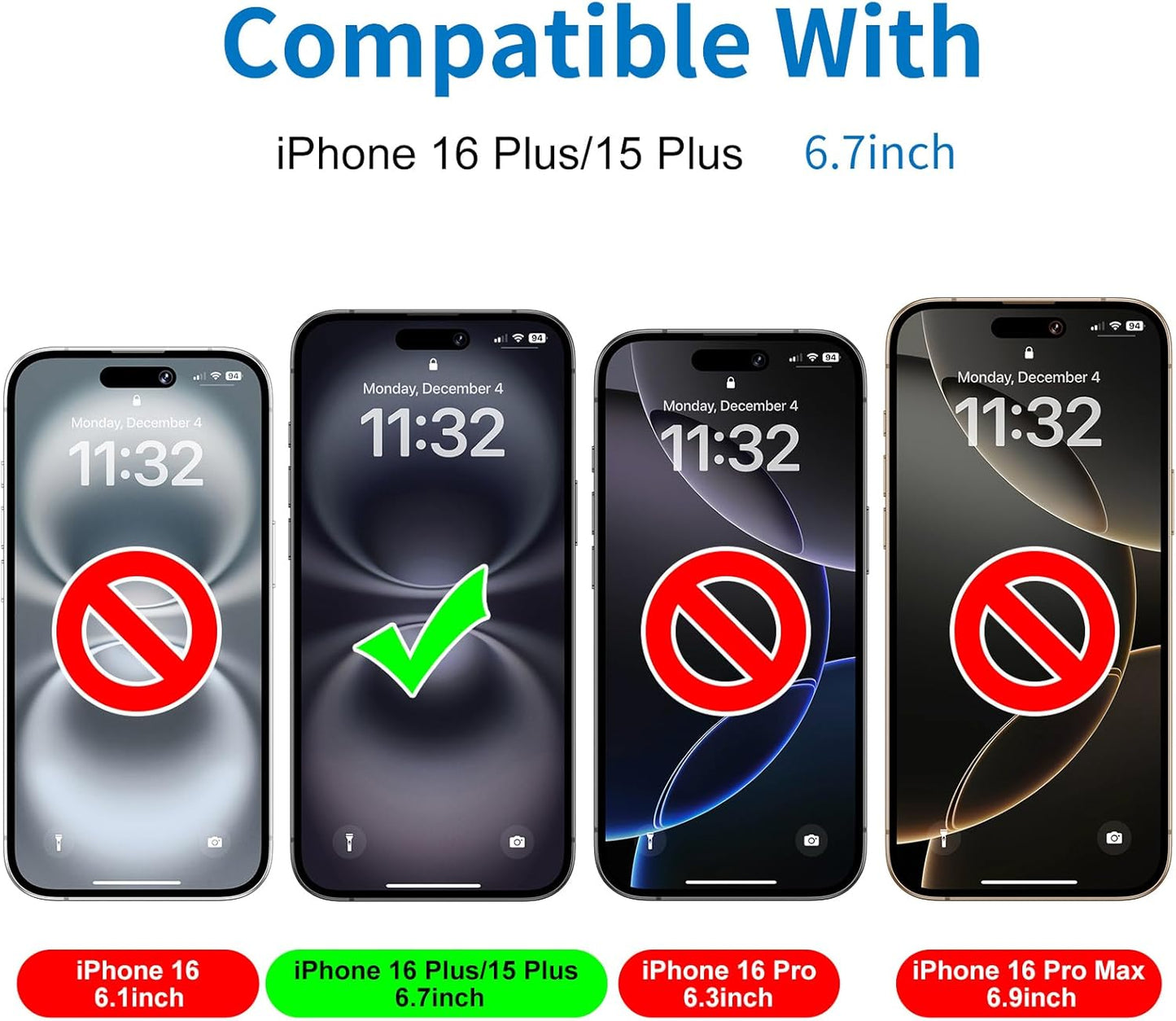 16 15 (6.7 inch) Mothca Matte Glass Screen Protector for iPhone Plus/iPhone Plus Anti-Glare & Anti-Fingerprint Tempered