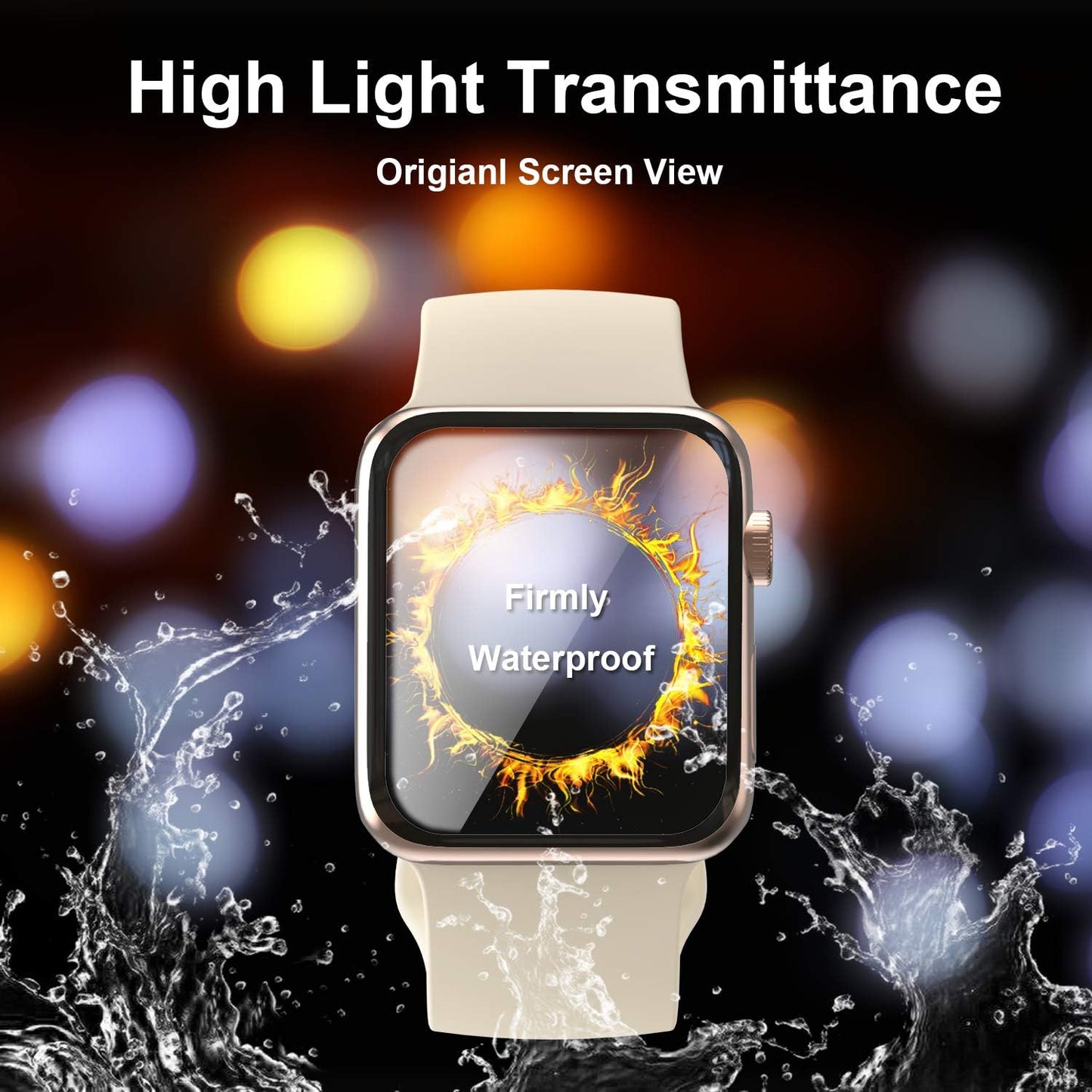 [2 Pack 44mm 3/SE 2/ 6//5/4, 3D 44mm Tempered Glass Screen Protector for Apple Watch SE Series Full Coverage [Easy