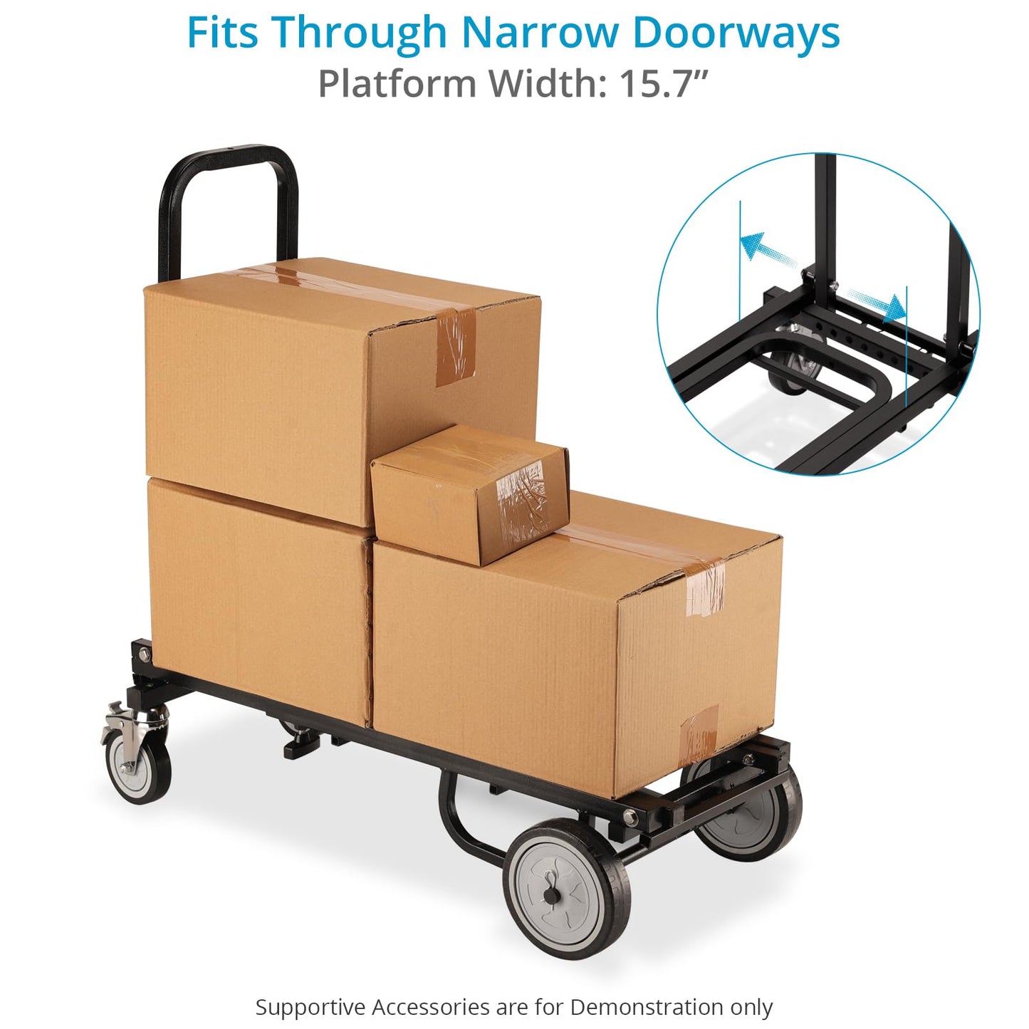 PROAIM Vanguard Nano 8-in-1 Adjustable Foldable Cart with Wheels. Equipment Platform Truck, Hand Trolley, Luggage Utility, Roller Moving Cart. Extends 24.4" to 39". 150kg/330lb Payload (CT-VNGD-UCN)