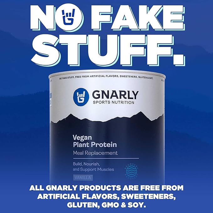 Gnarly Nutrition Vegan Plant Protein ??Vanilla Vegan Protein Powder, NSF Sport Certified ??Meal Replacement, Daily Nutritiional Boost ??Lactose Free Powder ??Vanilla, 28.2 oz