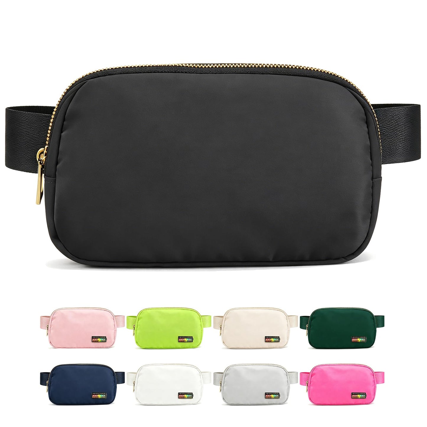 Fanny Pack Crossbody Sling Bag, Everywhere Belt Bag, Fashion Waist Packs, Mini Belt Pouch, Nylon Water Repellent with Adjustable Strap for Men & Women, Outdoor Sports & Travel, black